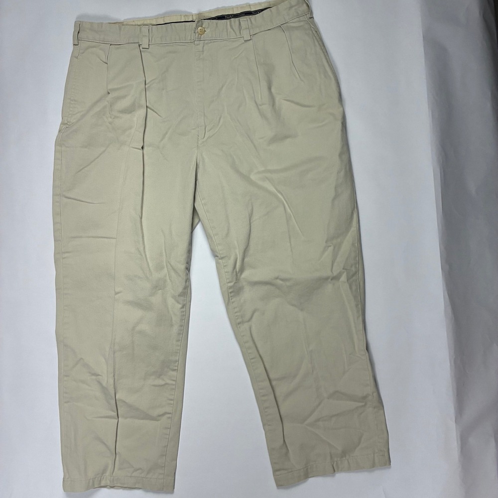 Polo Ralph Lauren Mens Pleated Chino Pants Tan Khaki Y2K Relaxed Fit 39x26